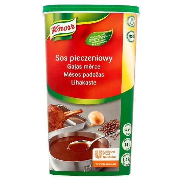 Knorr Sos pieczeniowy 1,4 kg - Oto rozwiązanie, które pozwala uzyskać tyle esencjonalnego sosu, ile potrzebujesz.